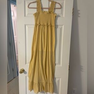MINKPINK Light Yellow Smocked Dress